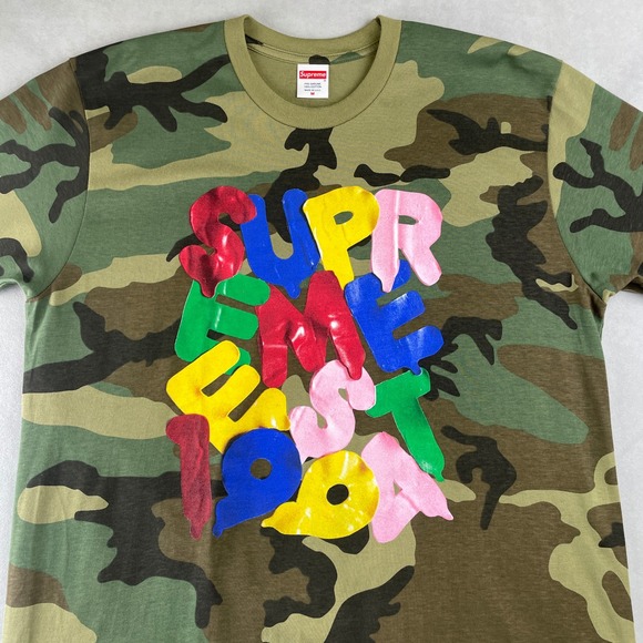 Supreme Balloons Tee Woodland Camo Graphic T Shirt Men M USA Made Streetwear New - Picture 2 of 7